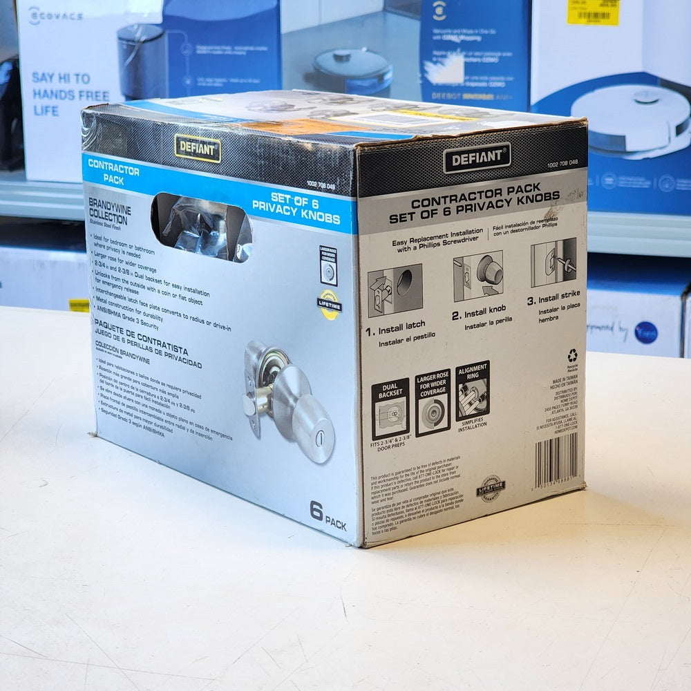 Brandywine Stainless Steel Bed/Bath Door Knob (6-Pack) (T8610BD6RXD4B32) Brandywine Stainless Steel Bed/Bath Door Knob (6-Pack) (T8610BD6RXD4B32)